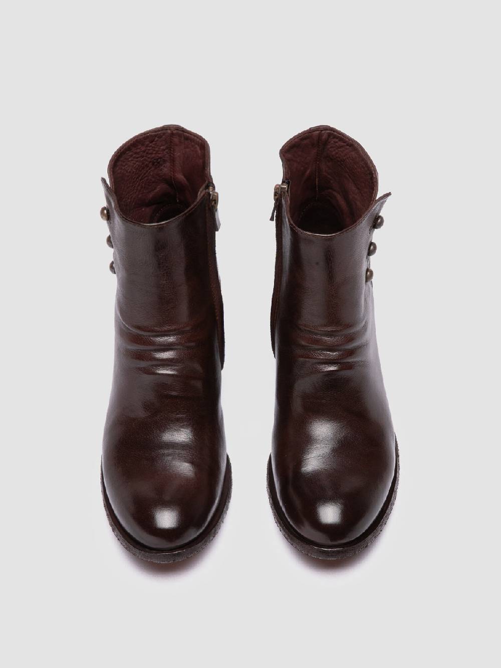 Officine Creative GODEAU 004 Stivali con Zip in Pelle Marrone Offerta natalizia