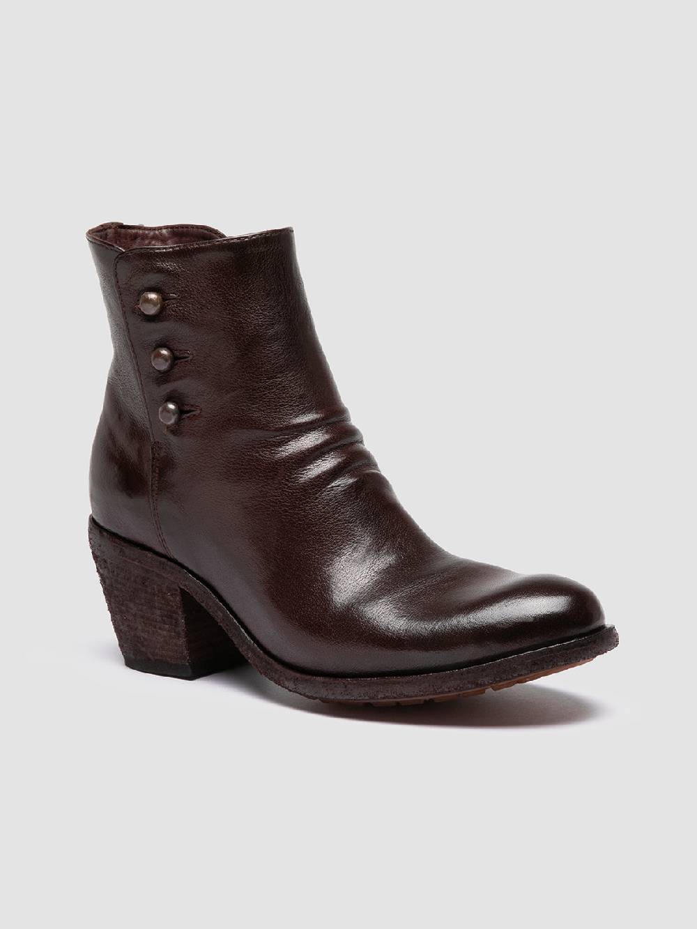 Officine Creative GODEAU 004 Stivali con Zip in Pelle Marrone Offerta natalizia