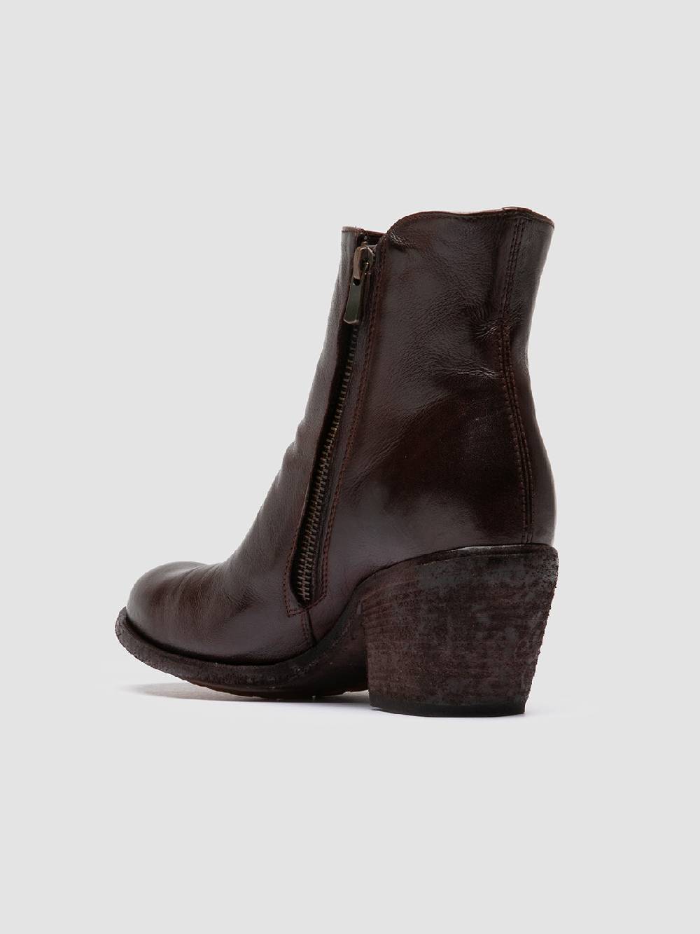 Officine Creative GODEAU 004 Stivali con Zip in Pelle Marrone Offerta natalizia