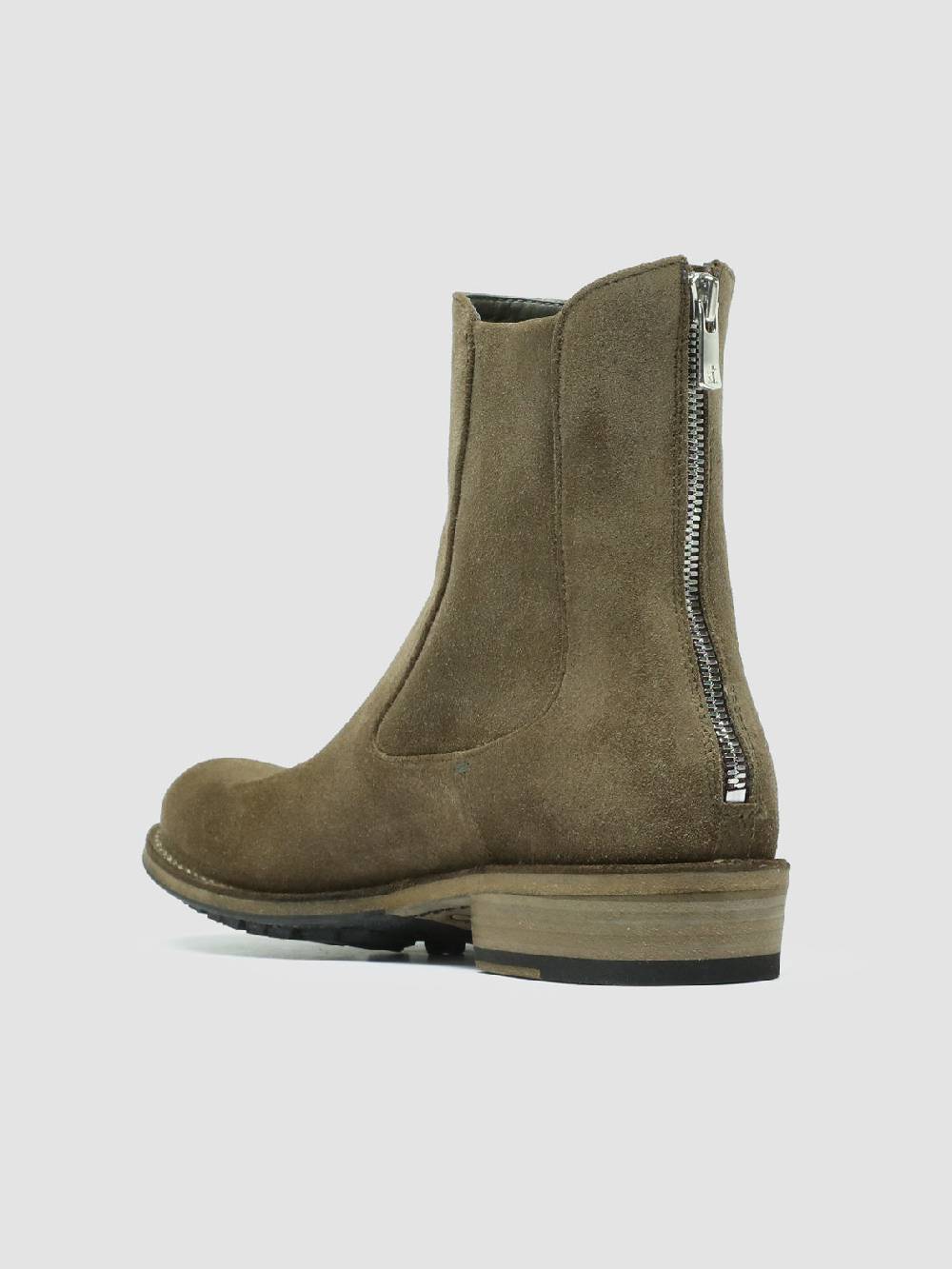 Officine Creative LEGRAND 229 Stivali Zip in Camoscio Tortora Smaltimento dello stoccaggio