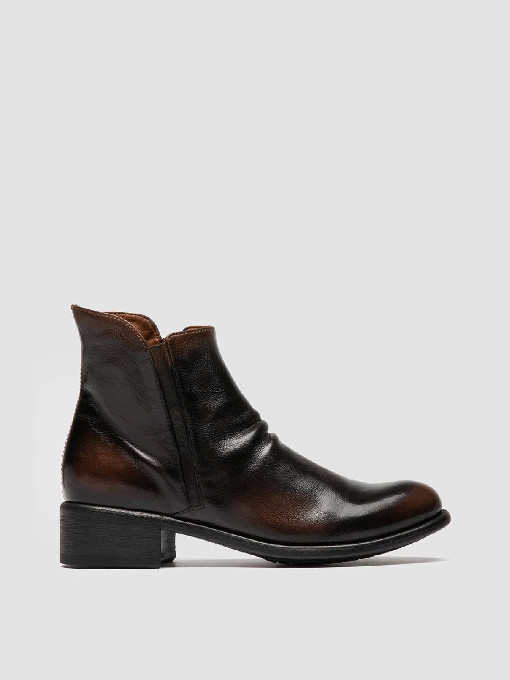 Officine Creative LIS 001 Stivali con Zip in Pelle Marrone Vendita calda