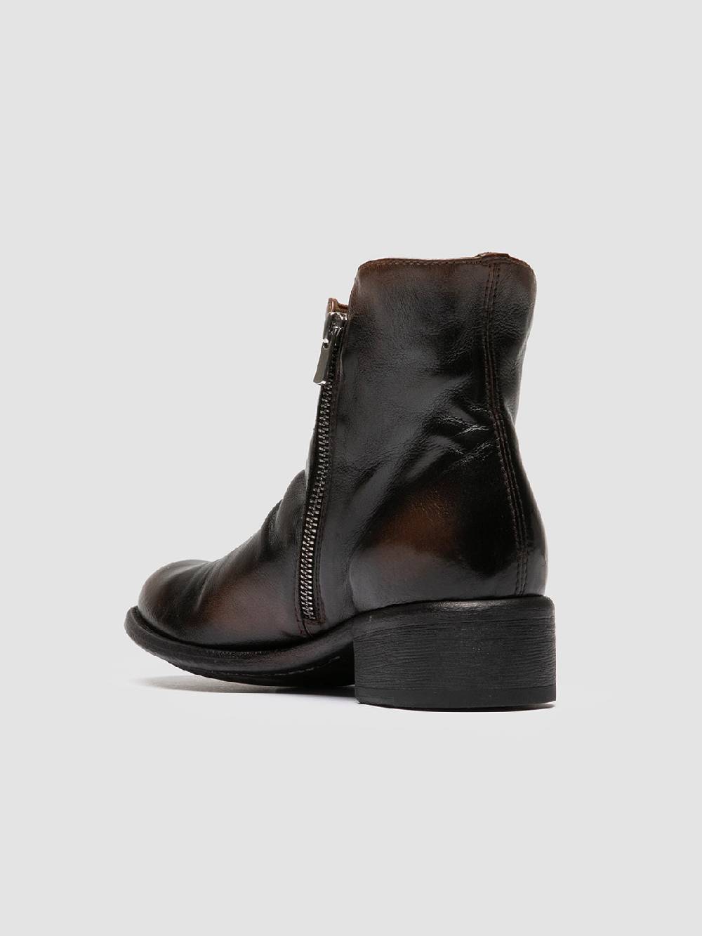 Officine Creative LIS 001 Stivali con Zip in Pelle Marrone Vendita calda