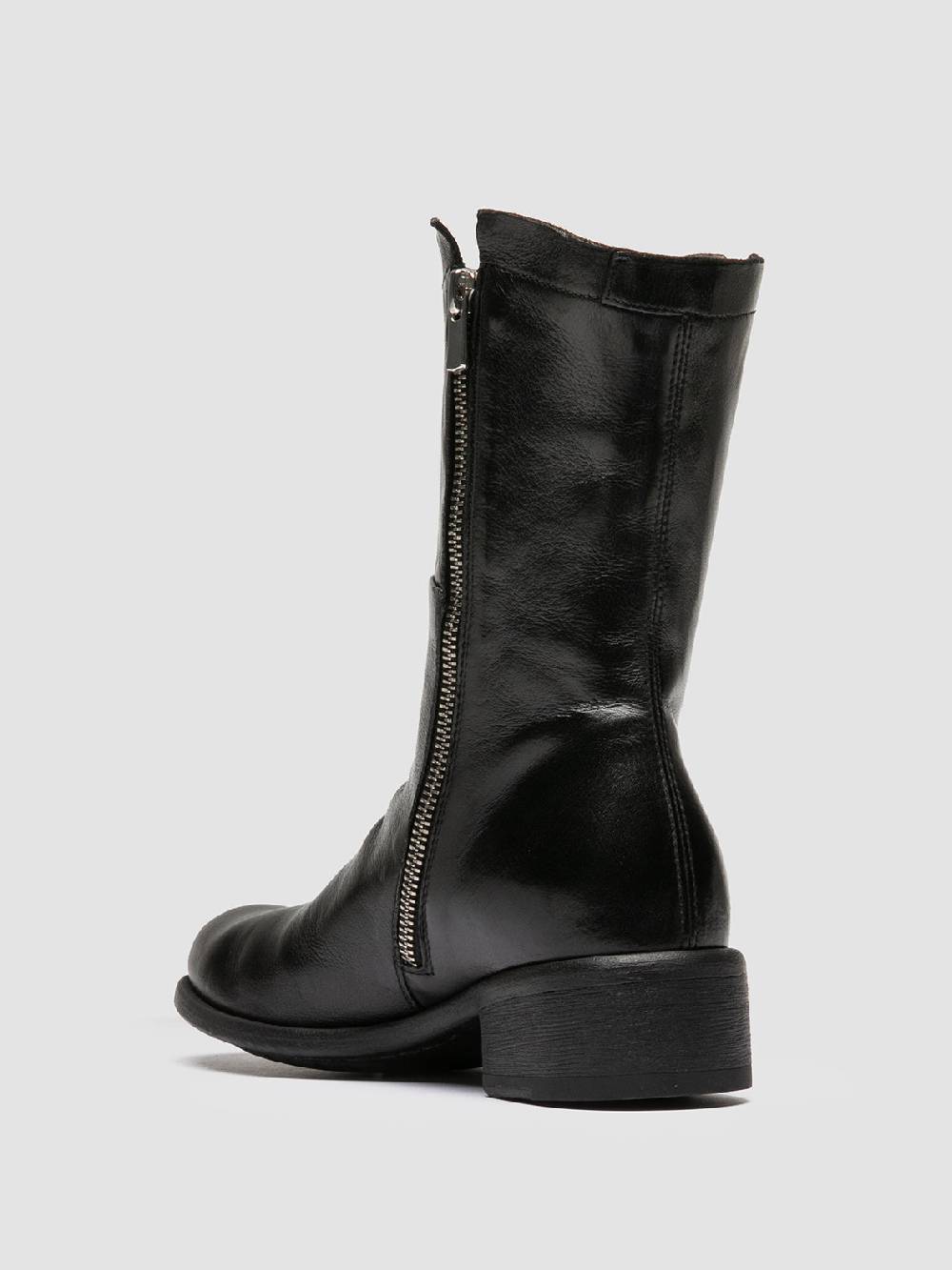 Officine Creative LIS 002 Stivali con Zip in Pelle Nera Latest fashion