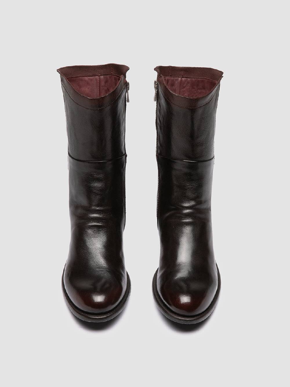 Officine Creative LIS 002 Stivali con Zip in Pelle Marrone Online Outlet