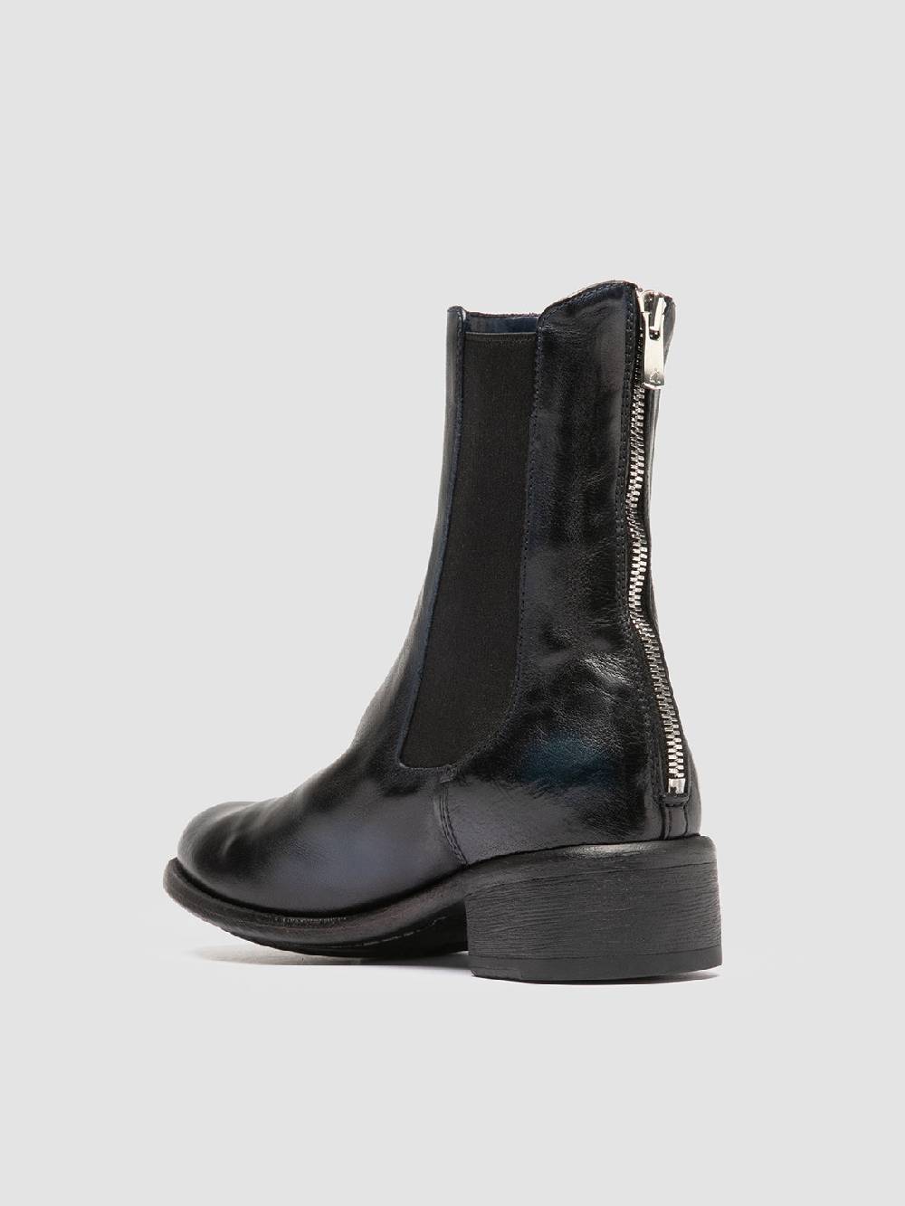 Officine Creative LIS 003 Stivaletti Chelsea in Pelle Blu Offerta temporanea