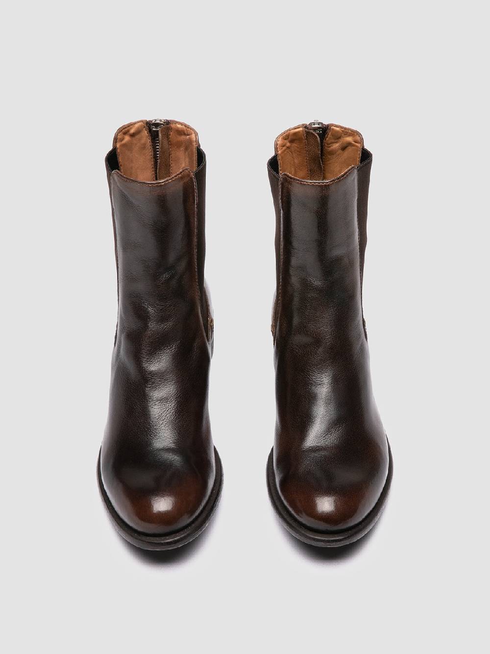 Officine Creative LIS 003 Stivaletti Chelsea in Pelle Marrone Offerte esclusive