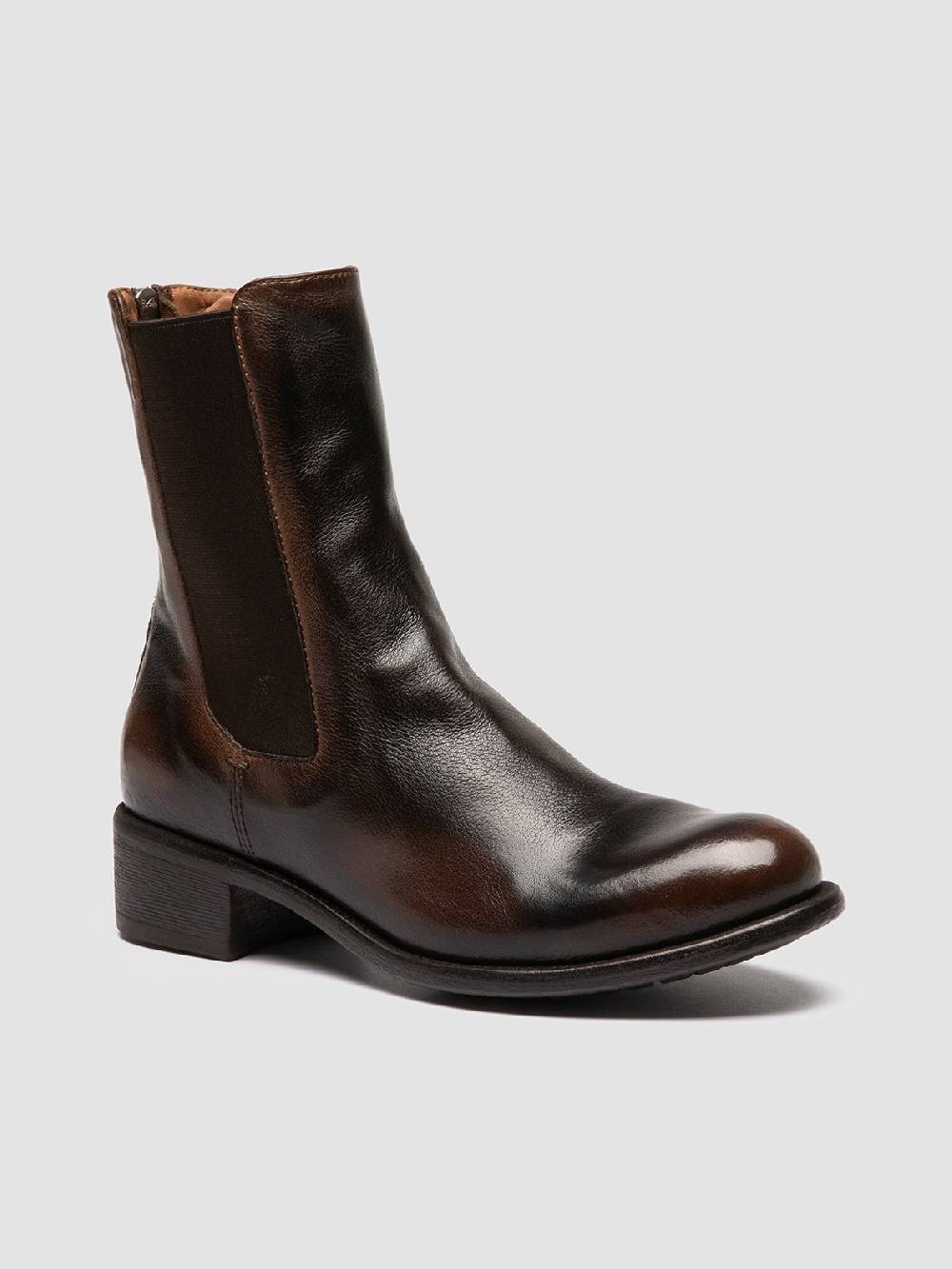 Officine Creative LIS 003 Stivaletti Chelsea in Pelle Marrone Offerte esclusive