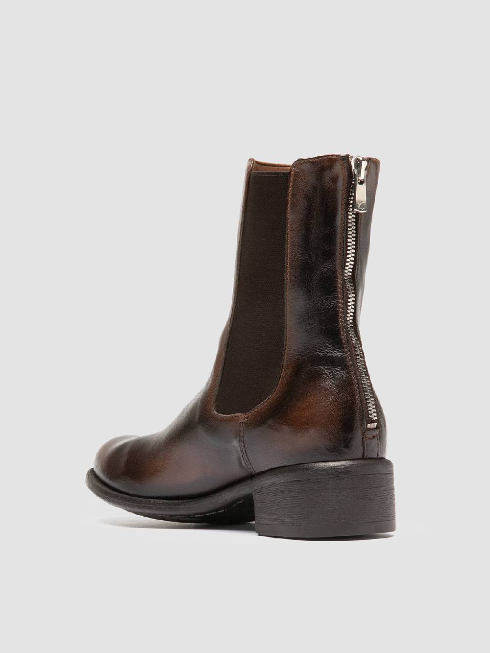Officine Creative LIS 003 Stivaletti Chelsea in Pelle Marrone Offerte esclusive
