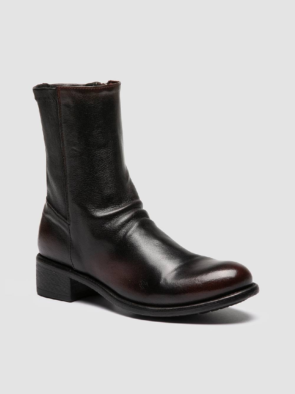 Officine Creative LIS 004 Stivali con Zip in Pelle Marrone Nuovi prodotti