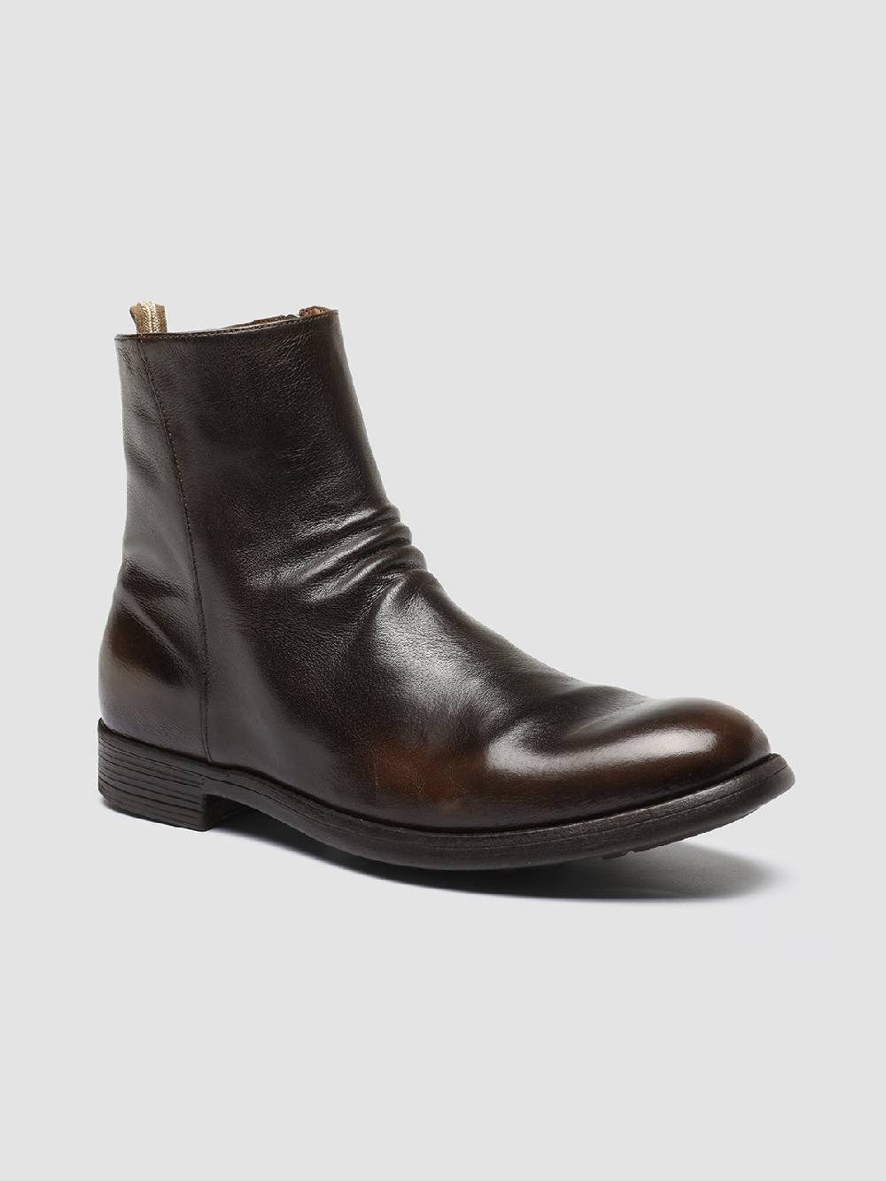 Officine Creative CHRONICLE 058 Stivali Zip in Pelle Marrone Comprane uno, ottenene uno gratis