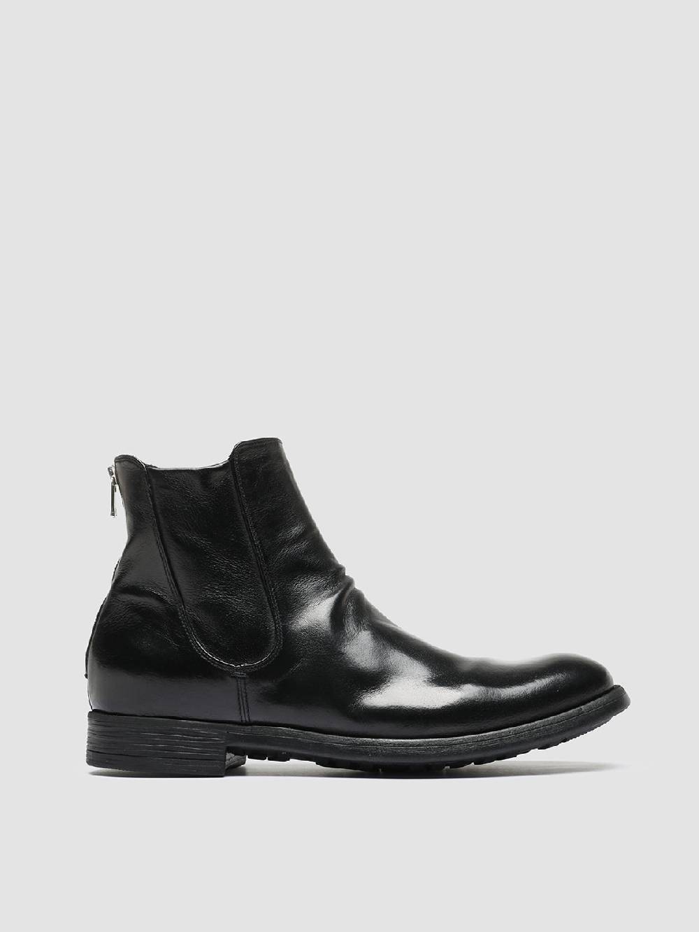 Officine Creative CHRONICLE 059 Stivali Zip in Pelle Nera Offerte giornaliere