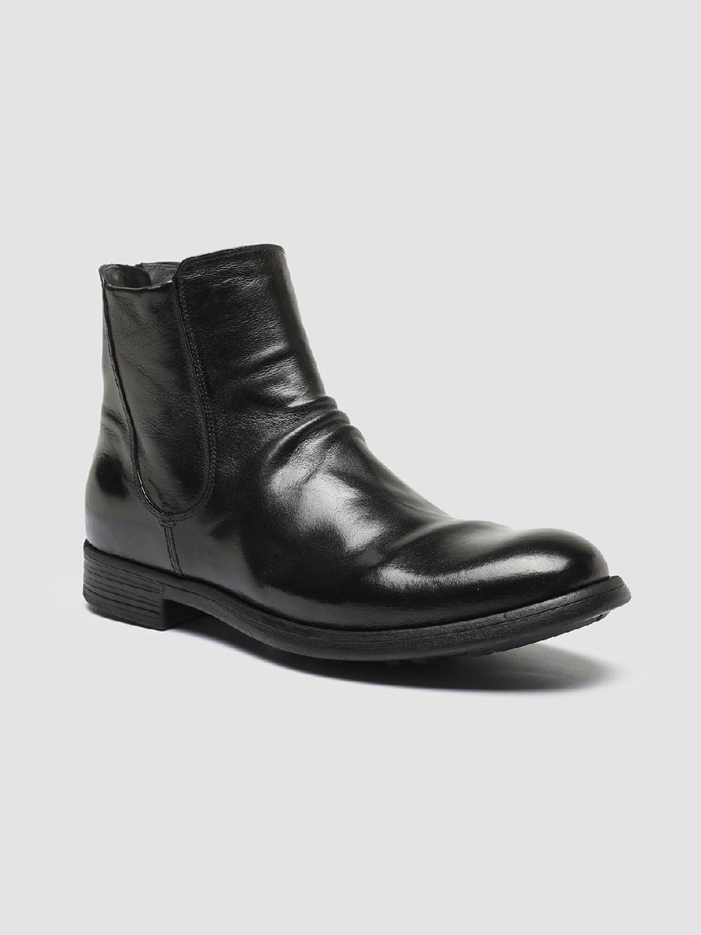 Officine Creative CHRONICLE 059 Stivali Zip in Pelle Nera Offerte giornaliere