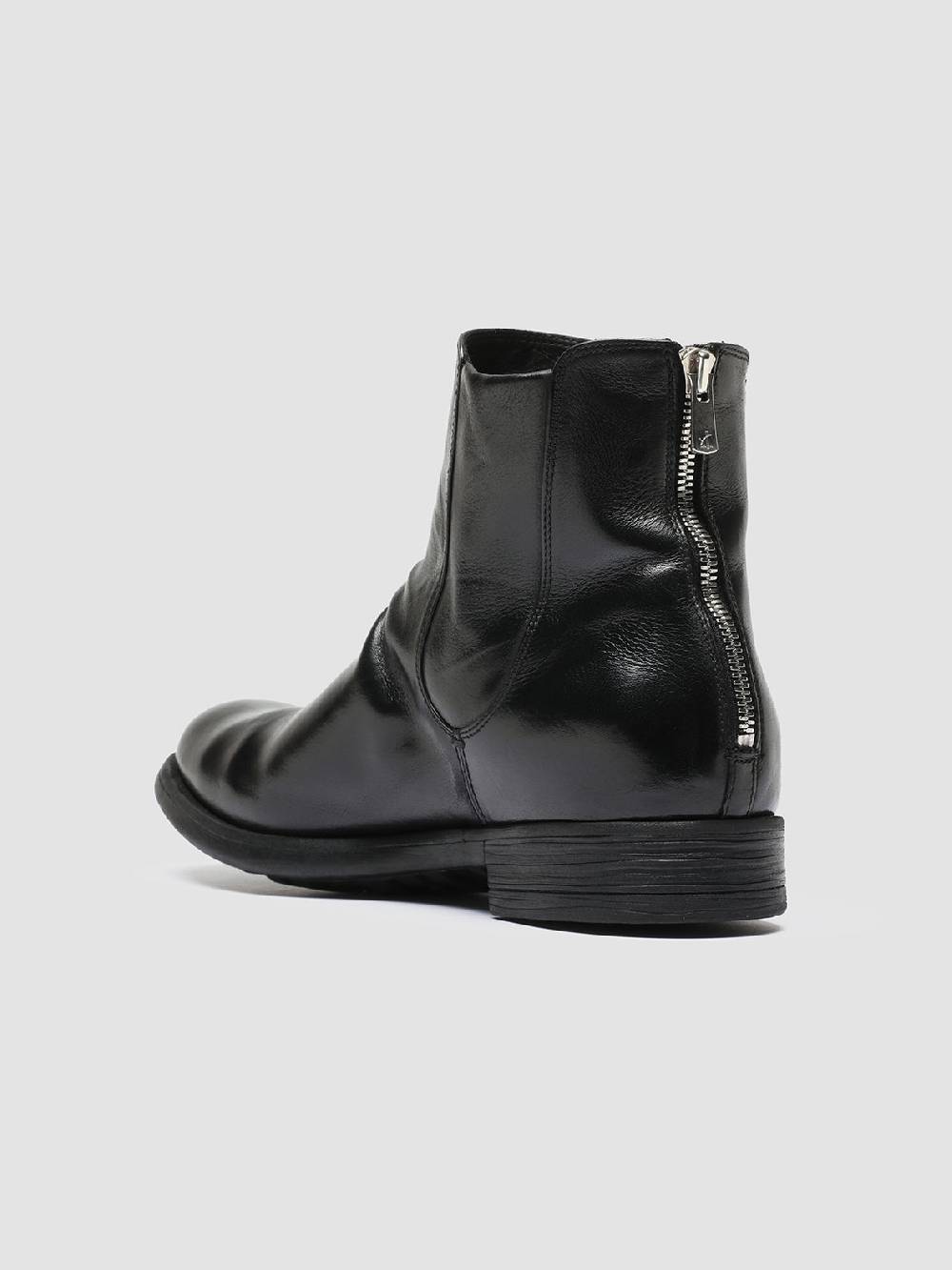 Officine Creative CHRONICLE 059 Stivali Zip in Pelle Nera Offerte giornaliere