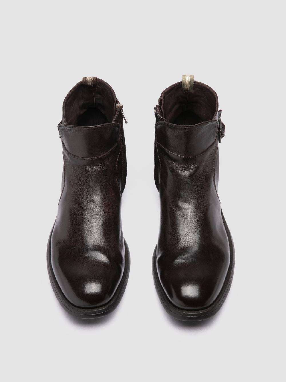 Officine Creative CHRONICLE 068 Stivali con Zip in Pelle Marrone Enormi risparmi