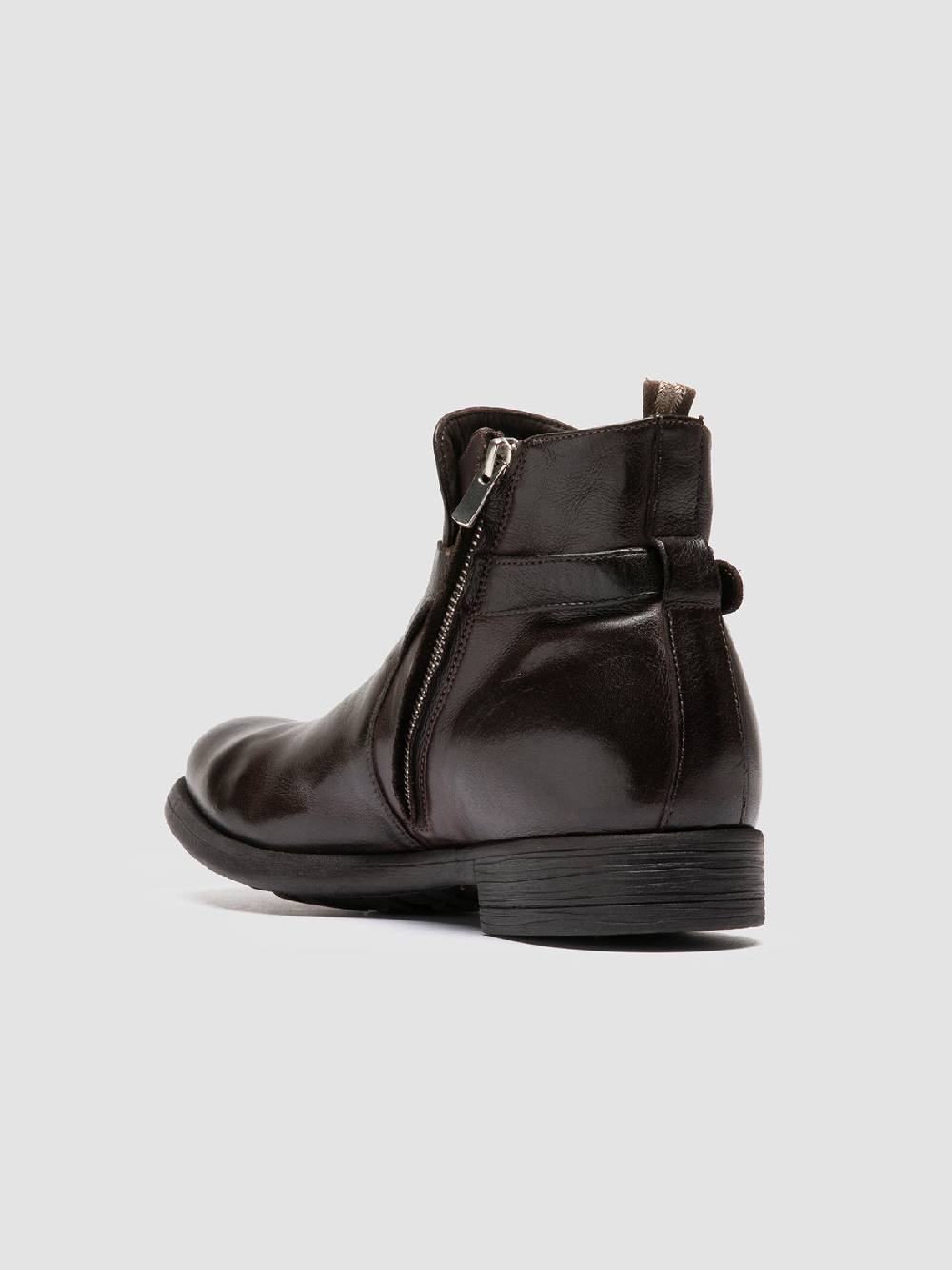 Officine Creative CHRONICLE 068 Stivali con Zip in Pelle Marrone Enormi risparmi