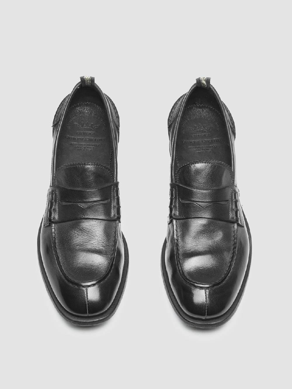 Officine Creative CHRONICLE 144 Mocassini Penny Loafer in Pelle Nera Sconti VIP