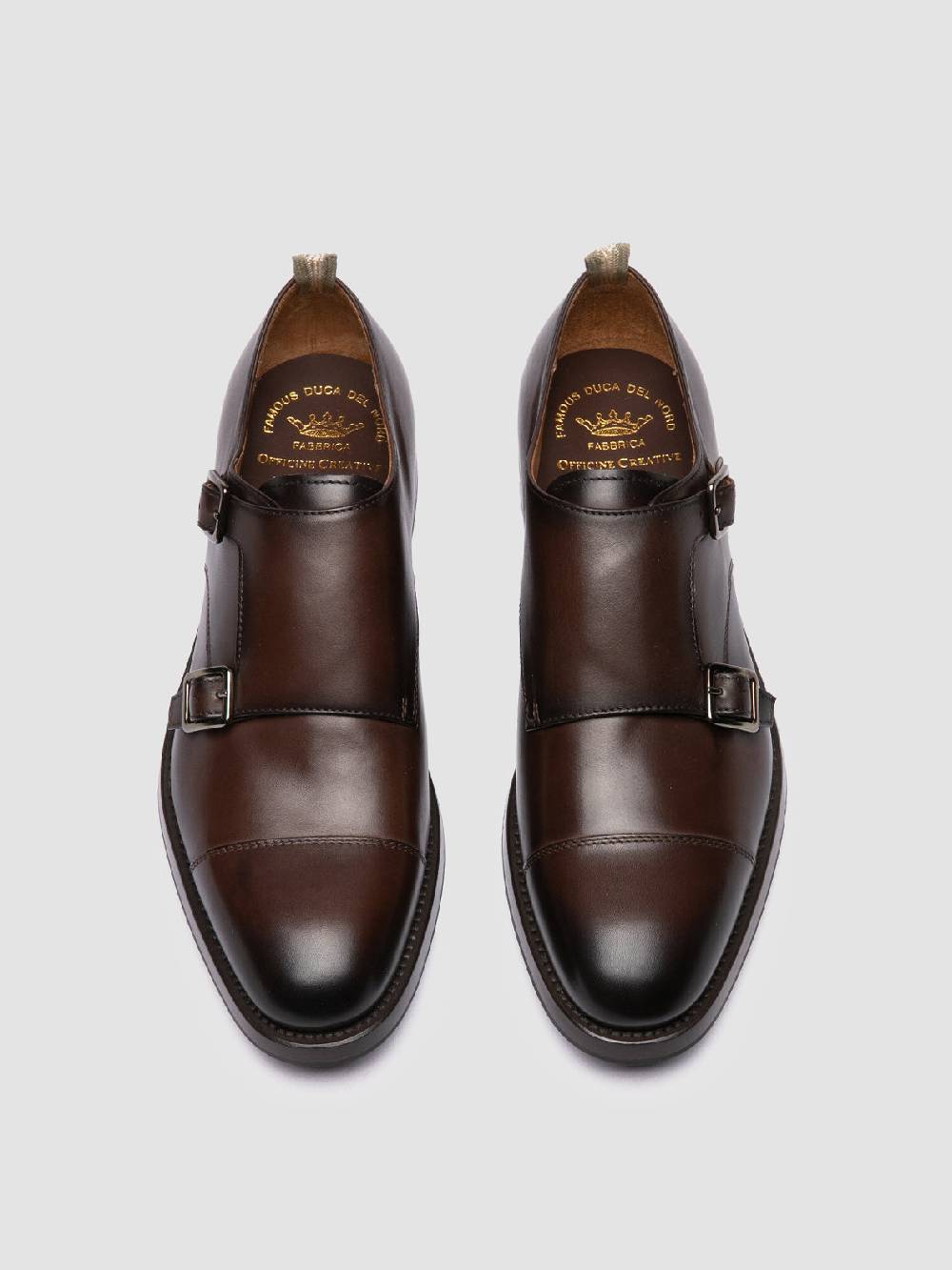 Officine Creative CONSULTANT 004 Monk Strap in Pelle Marrone Rilascio limitato