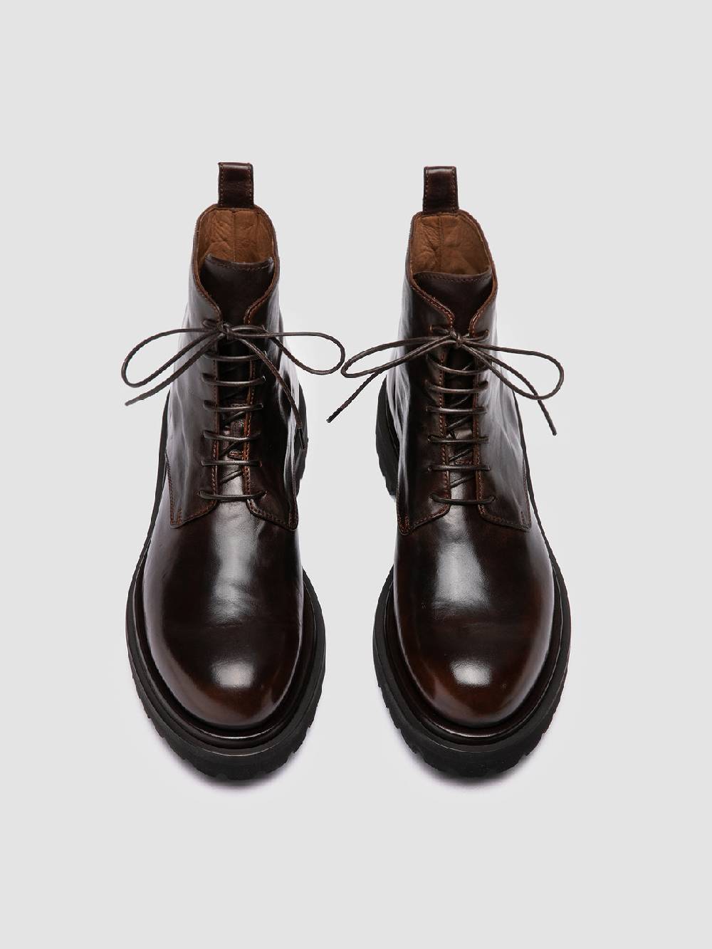 Officine Creative EVENTUAL DD 102 Stivali Stringati in Pelle Marrone Ultimi tre giorni