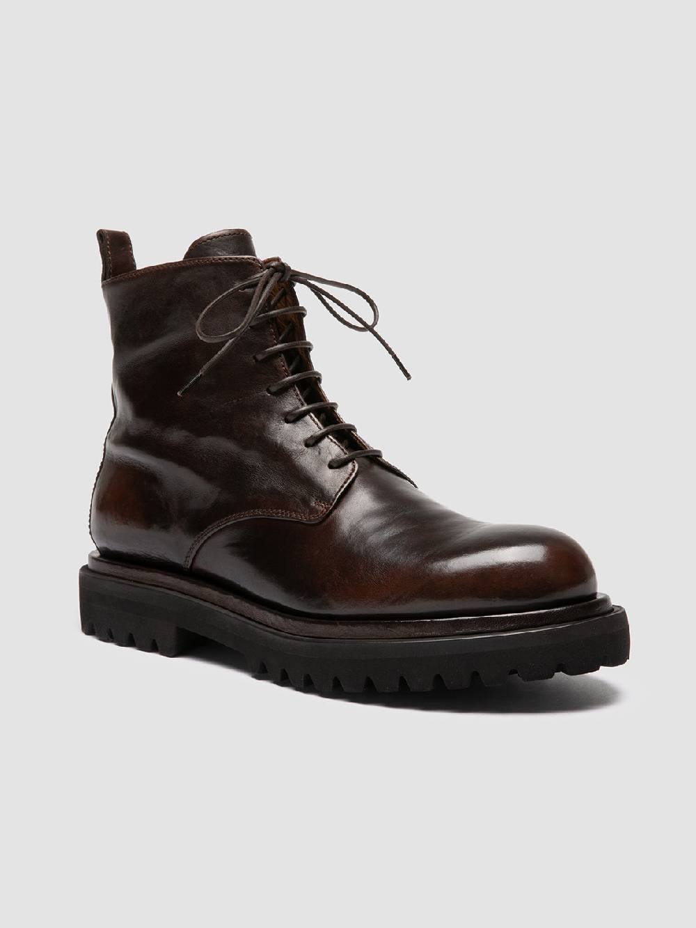 Officine Creative EVENTUAL DD 102 Stivali Stringati in Pelle Marrone Ultimi tre giorni