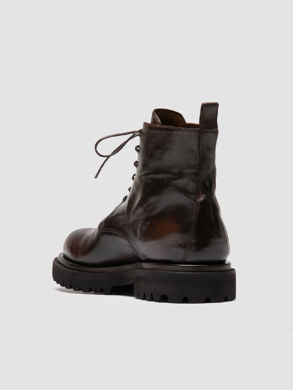 Officine Creative EVENTUAL DD 102 Stivali Stringati in Pelle Marrone Ultimi tre giorni