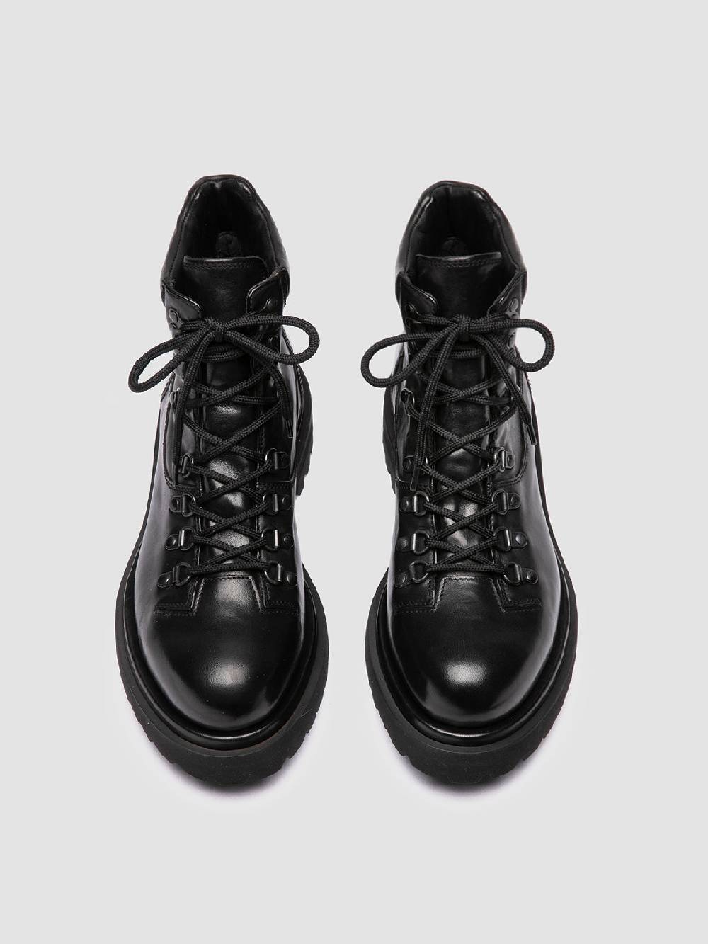Officine Creative EVENTUAL DD 106 Stivali Stringati in Pelle Nera Ultimi due giorni