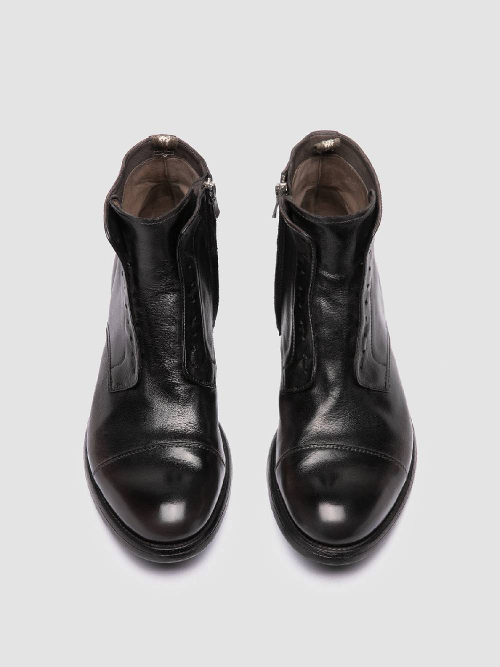 Officine Creative HIVE 005 Stivali con Zip in Pelle Nera Fino al 50% di sconto