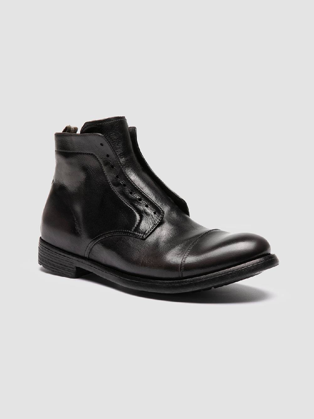 Officine Creative HIVE 005 Stivali con Zip in Pelle Nera Fino al 50% di sconto