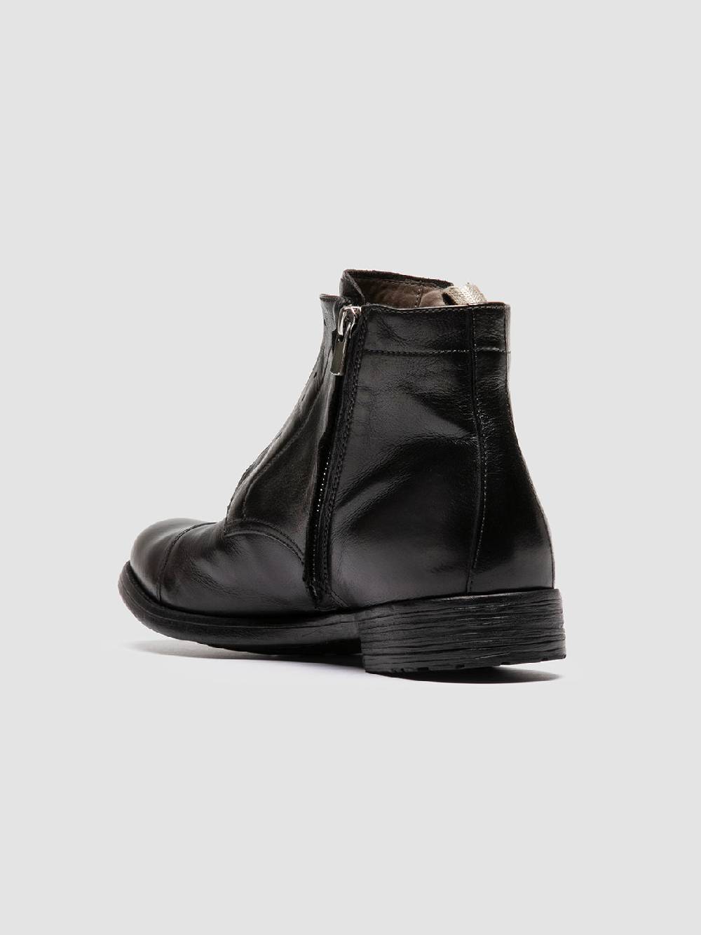 Officine Creative HIVE 005 Stivali con Zip in Pelle Nera Fino al 50% di sconto