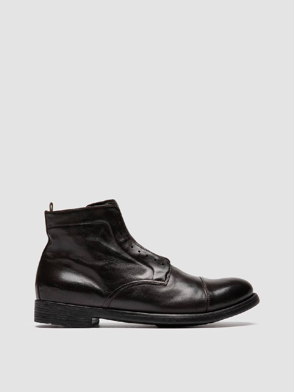 Officine Creative HIVE 005 Stivali con Zip in Pelle Marrone Fino al 60% di sconto