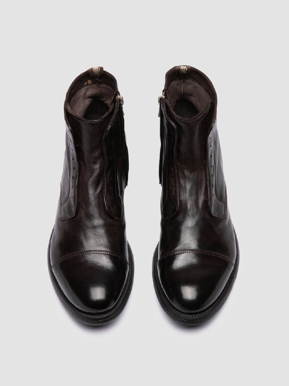 Officine Creative HIVE 005 Stivali con Zip in Pelle Marrone Fino al 60% di sconto