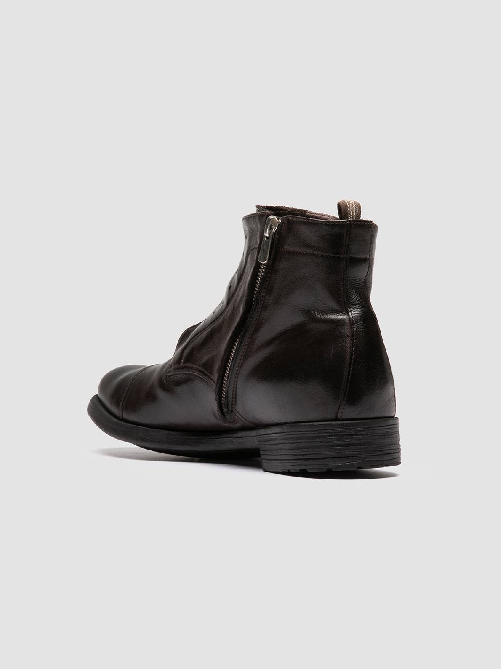 Officine Creative HIVE 005 Stivali con Zip in Pelle Marrone Fino al 60% di sconto