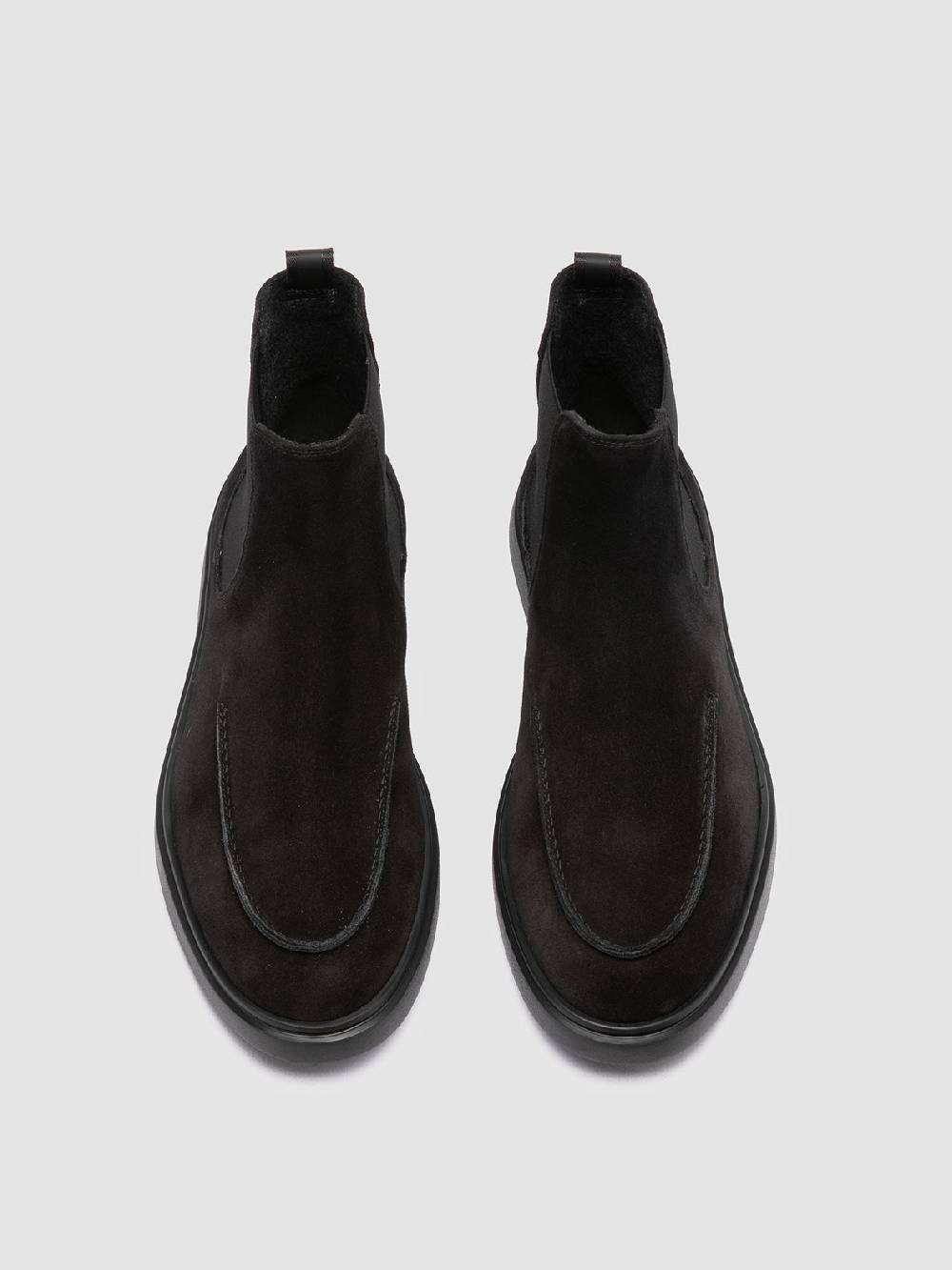 Officine Creative BONES 011 Stivaletti Chelsea in Pelle Scamosciata Nera Fino al 55% di sconto