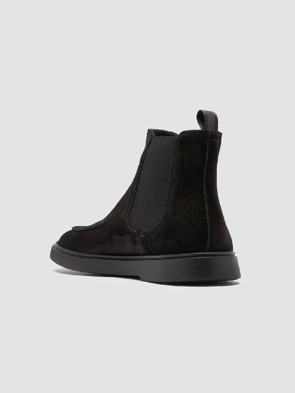Officine Creative BONES 011 Stivaletti Chelsea in Pelle Scamosciata Nera Fino al 55% di sconto