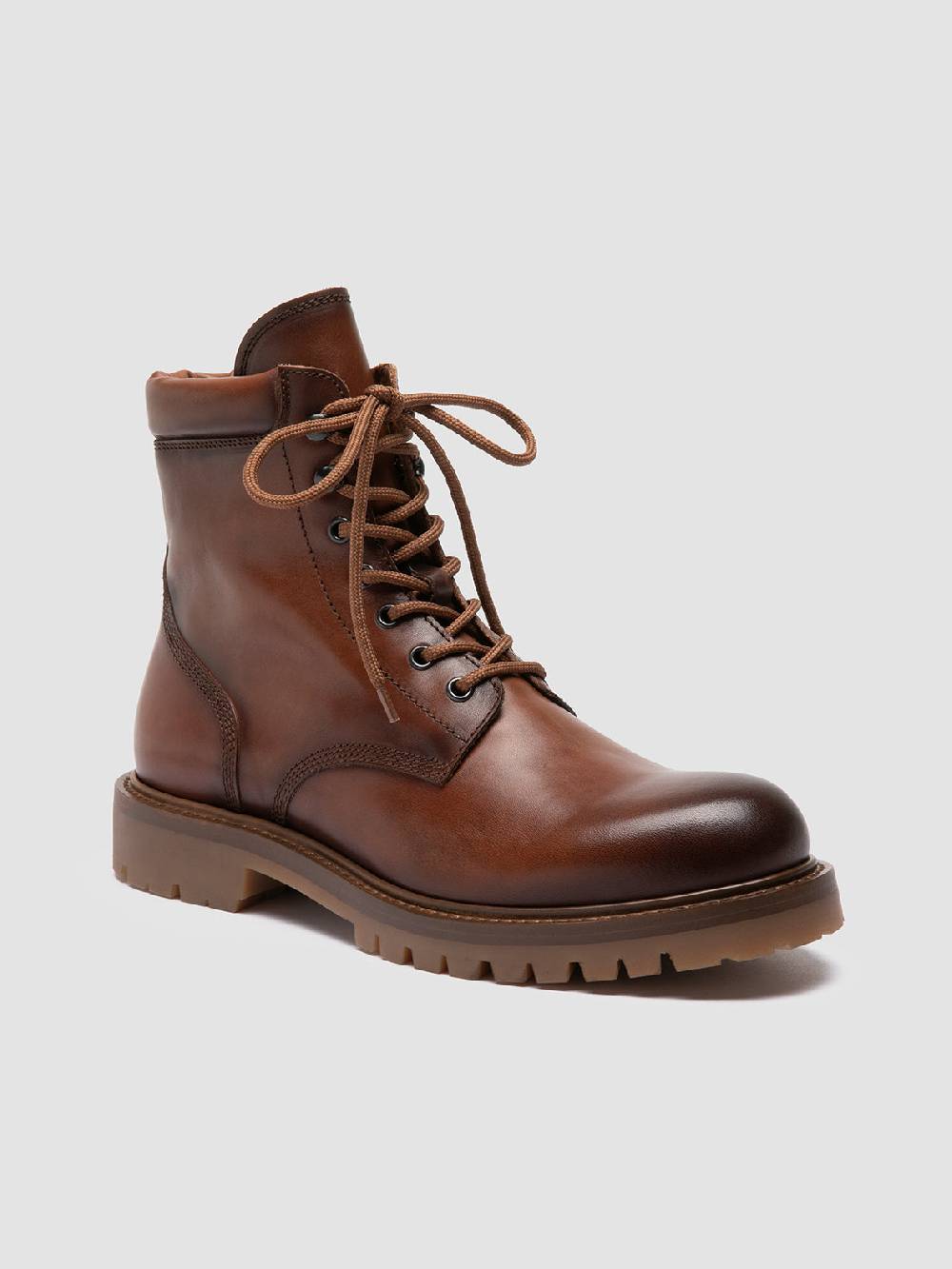 Officine Creative BOSS 002 Stivali Stringati in Pelle Marrone Discount Store per i nuovi prodotti