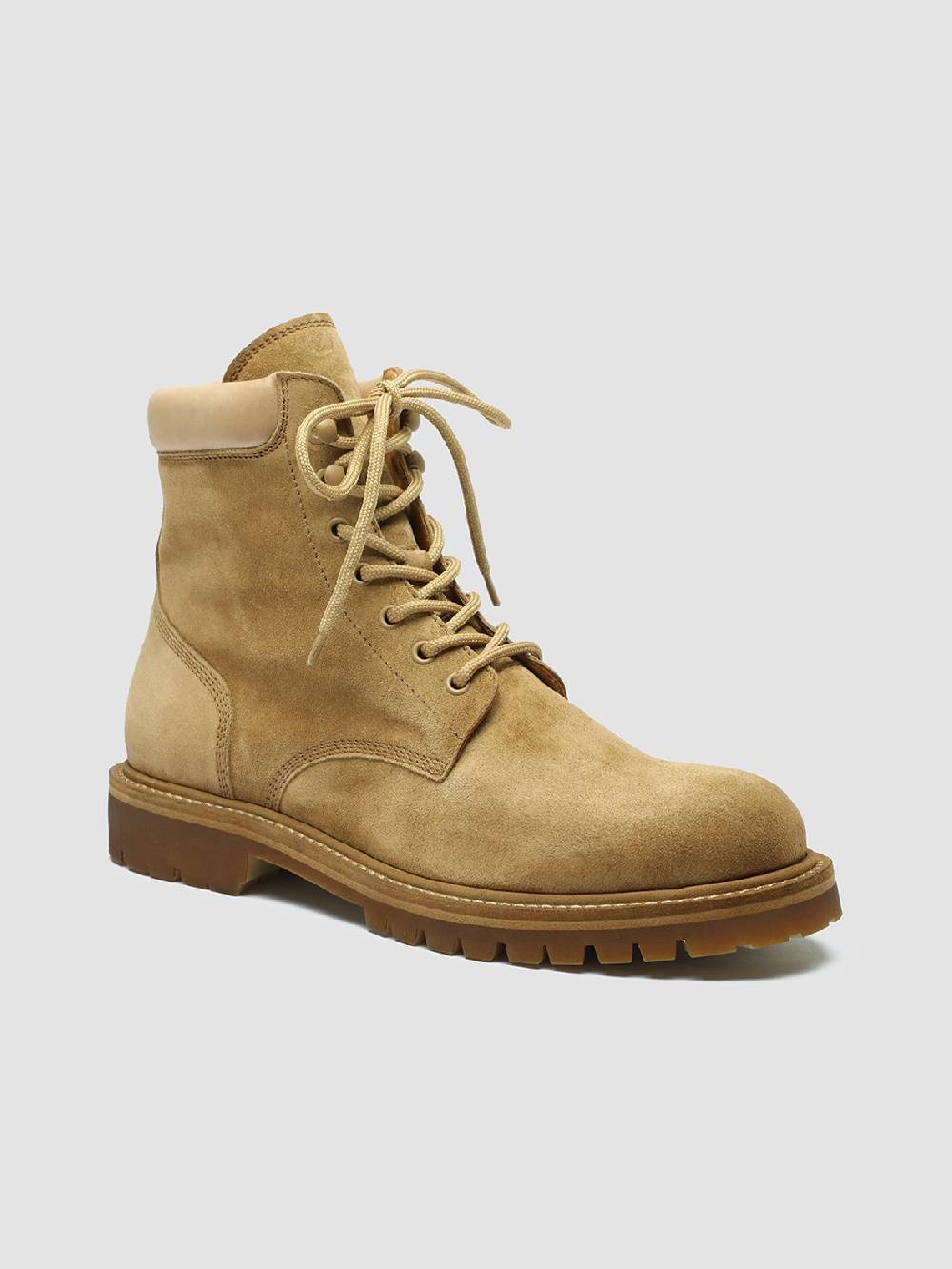 Officine Creative BOSS 002 Stivali Stringati in Pelle e Camoscio Marrone Solo un giorno rimasto