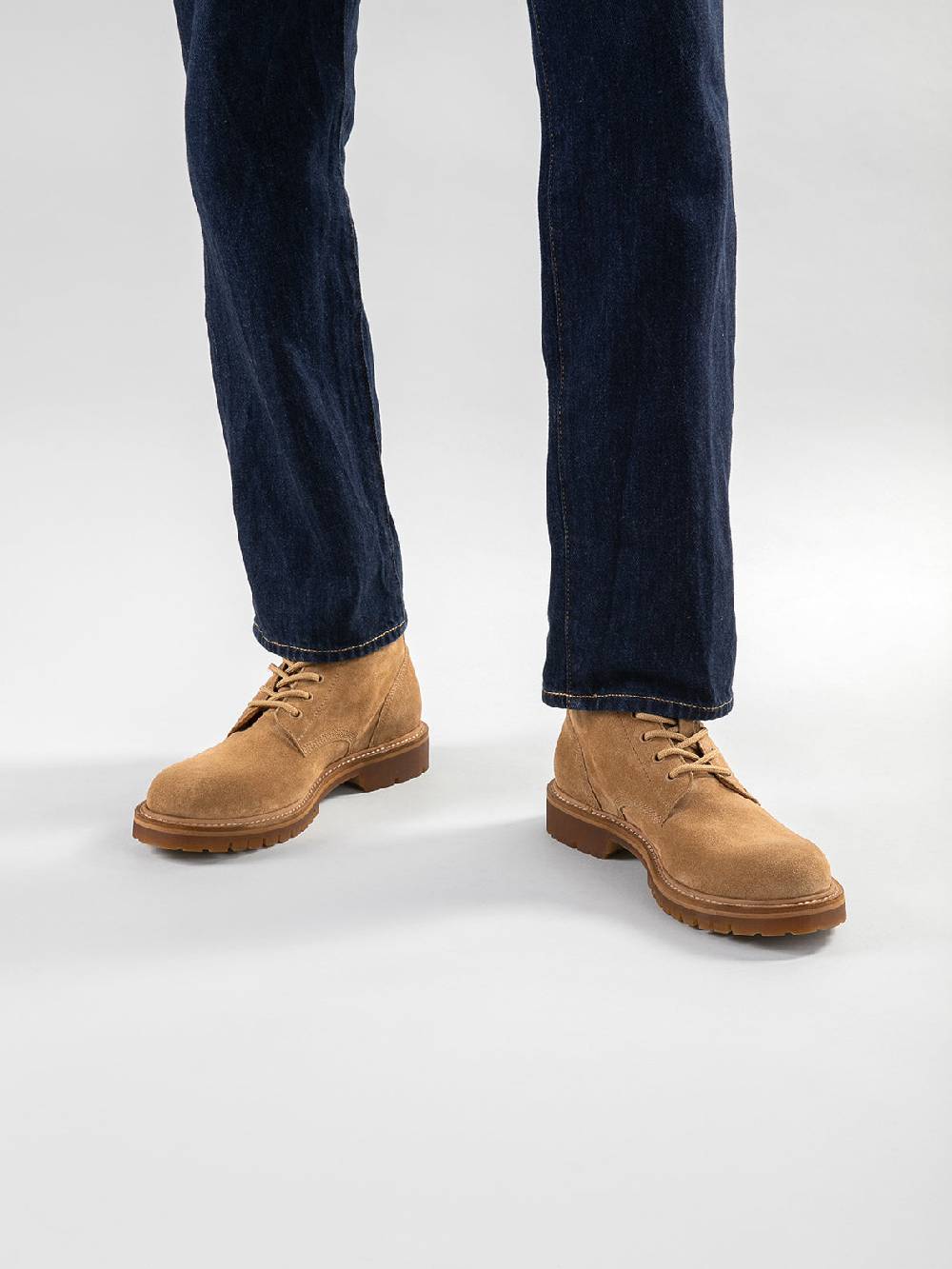 Officine Creative BOSS 002 Stivali Stringati in Pelle e Camoscio Marrone Solo un giorno rimasto
