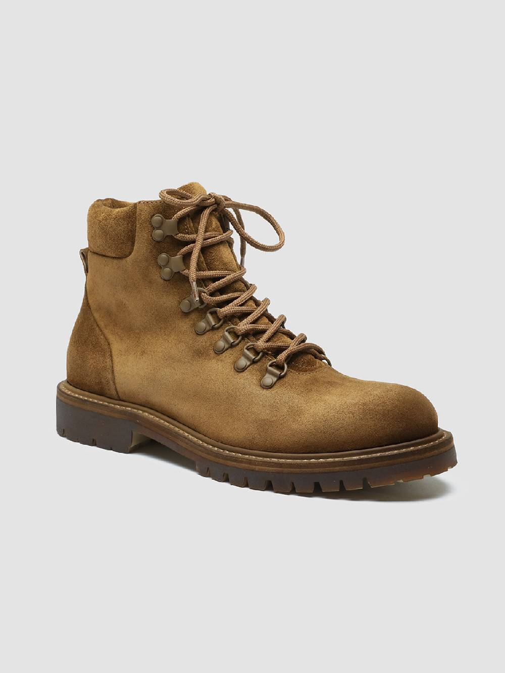 Officine Creative BOSS 003 Stivali Stringati in Camoscio Marrone Super sconto