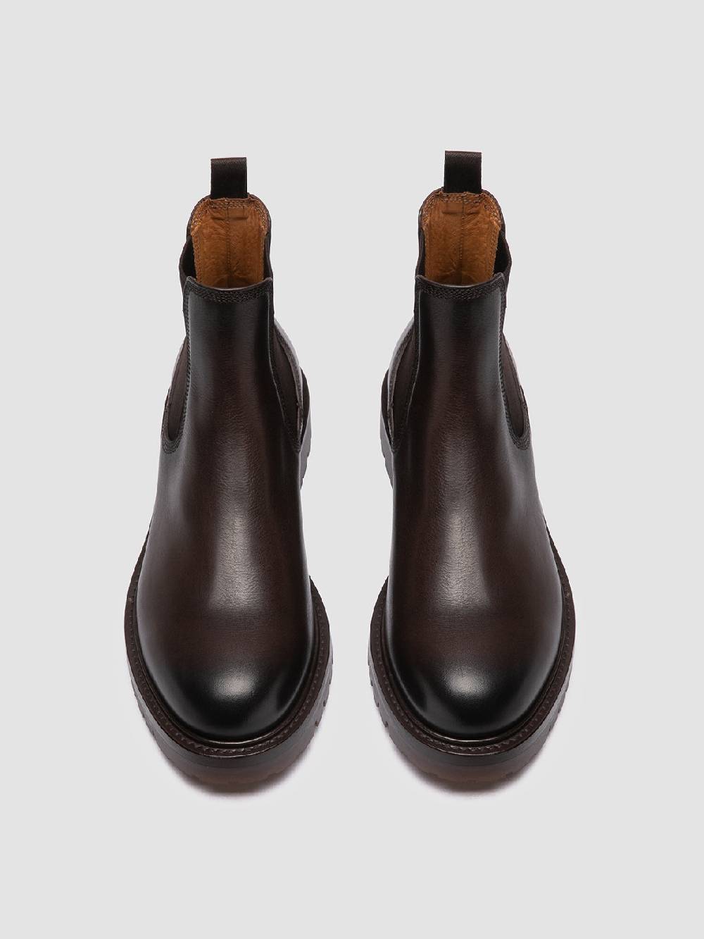 Officine Creative BOSS 004 Stivaletti Chelsea in Pelle Marrone Enormi sconti