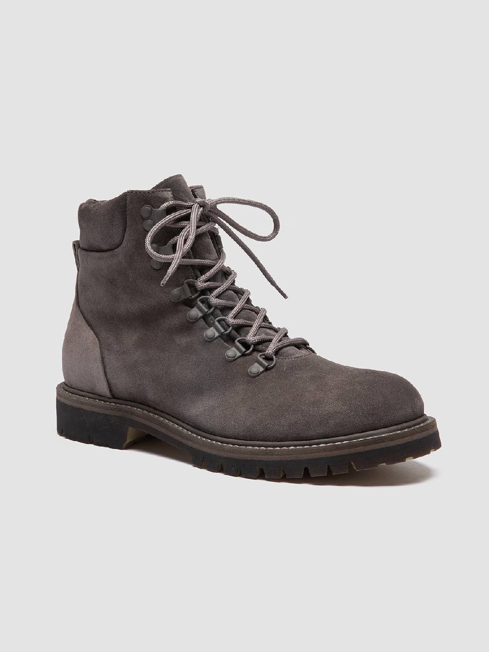 Officine Creative BOSS 006 Stivali Stringati in Camoscio Grigio Trasporto libero internazionale