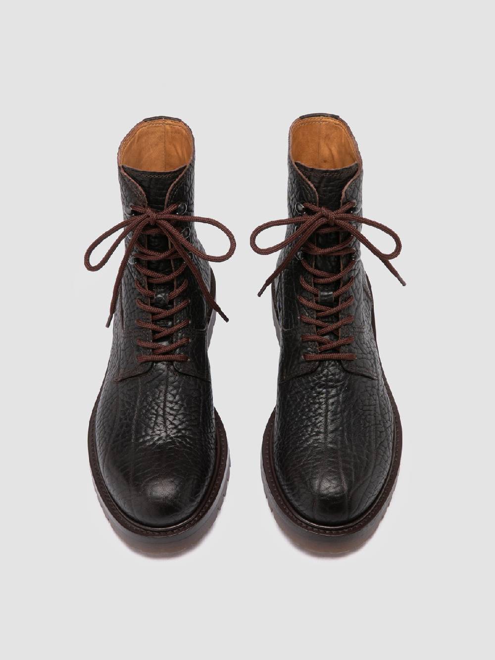 Officine Creative BOSS 012 Stivali Stringati in Pelle Marrone Limitato a 3 giorni