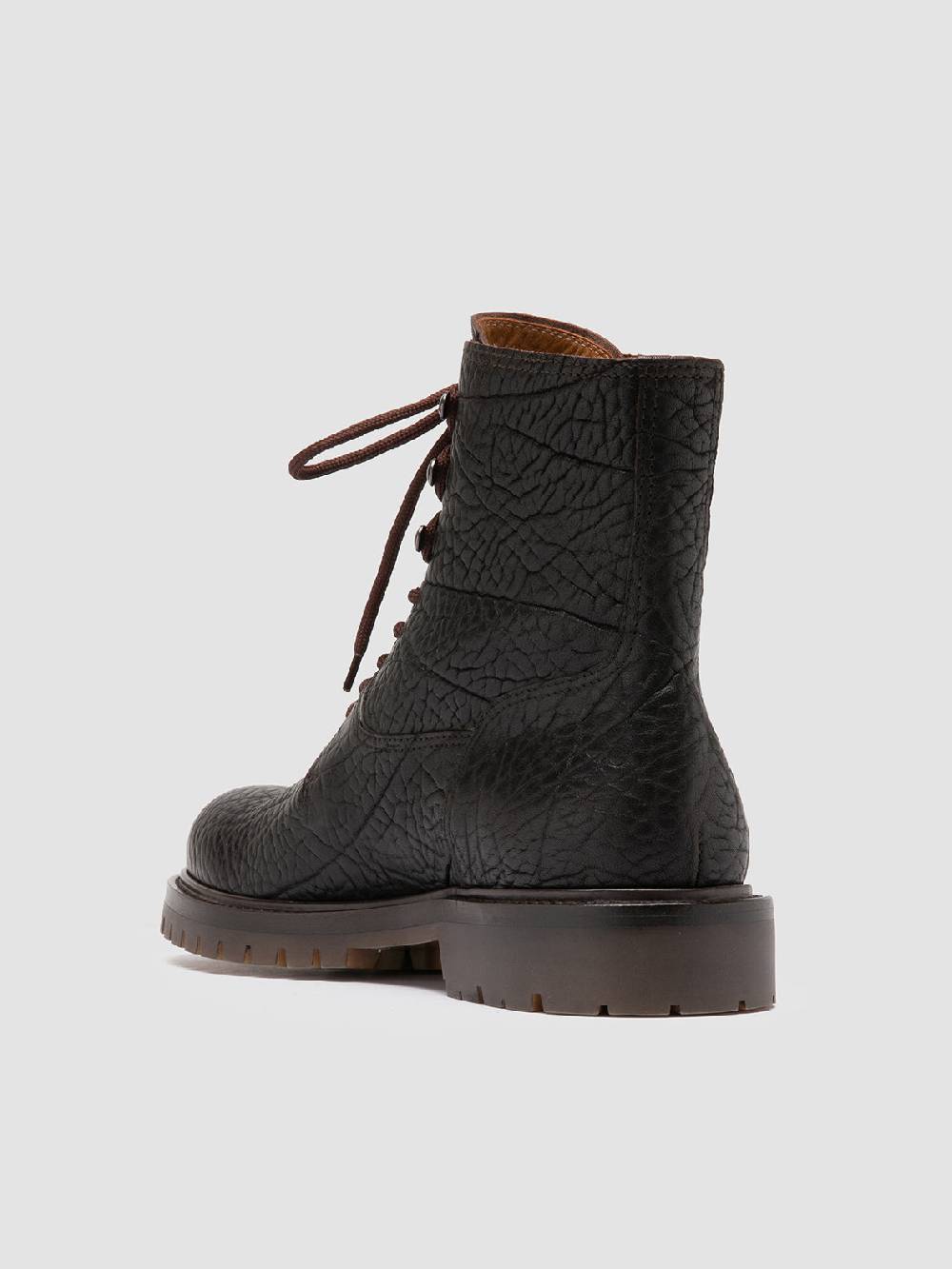 Officine Creative BOSS 012 Stivali Stringati in Pelle Marrone Limitato a 3 giorni