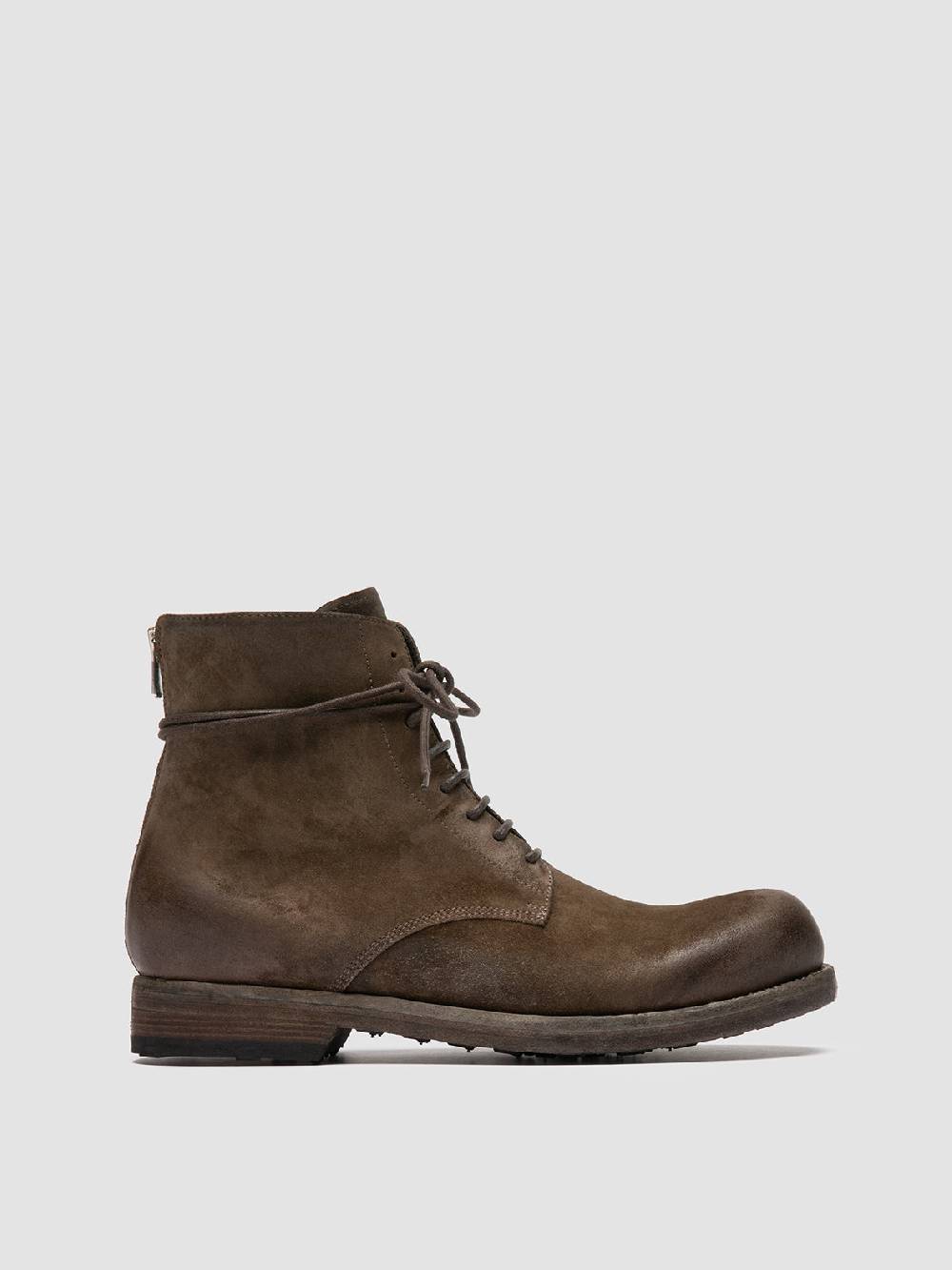 Officine Creative BULLA DD 102 Stivali Stringati in Pelle Scamosciata Verde Duty-free