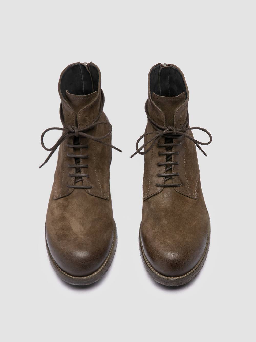 Officine Creative BULLA DD 102 Stivali Stringati in Pelle Scamosciata Verde Duty-free