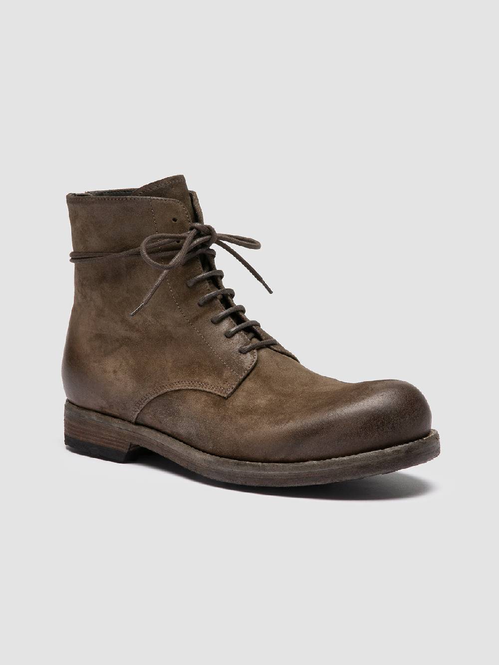 Officine Creative BULLA DD 102 Stivali Stringati in Pelle Scamosciata Verde Duty-free