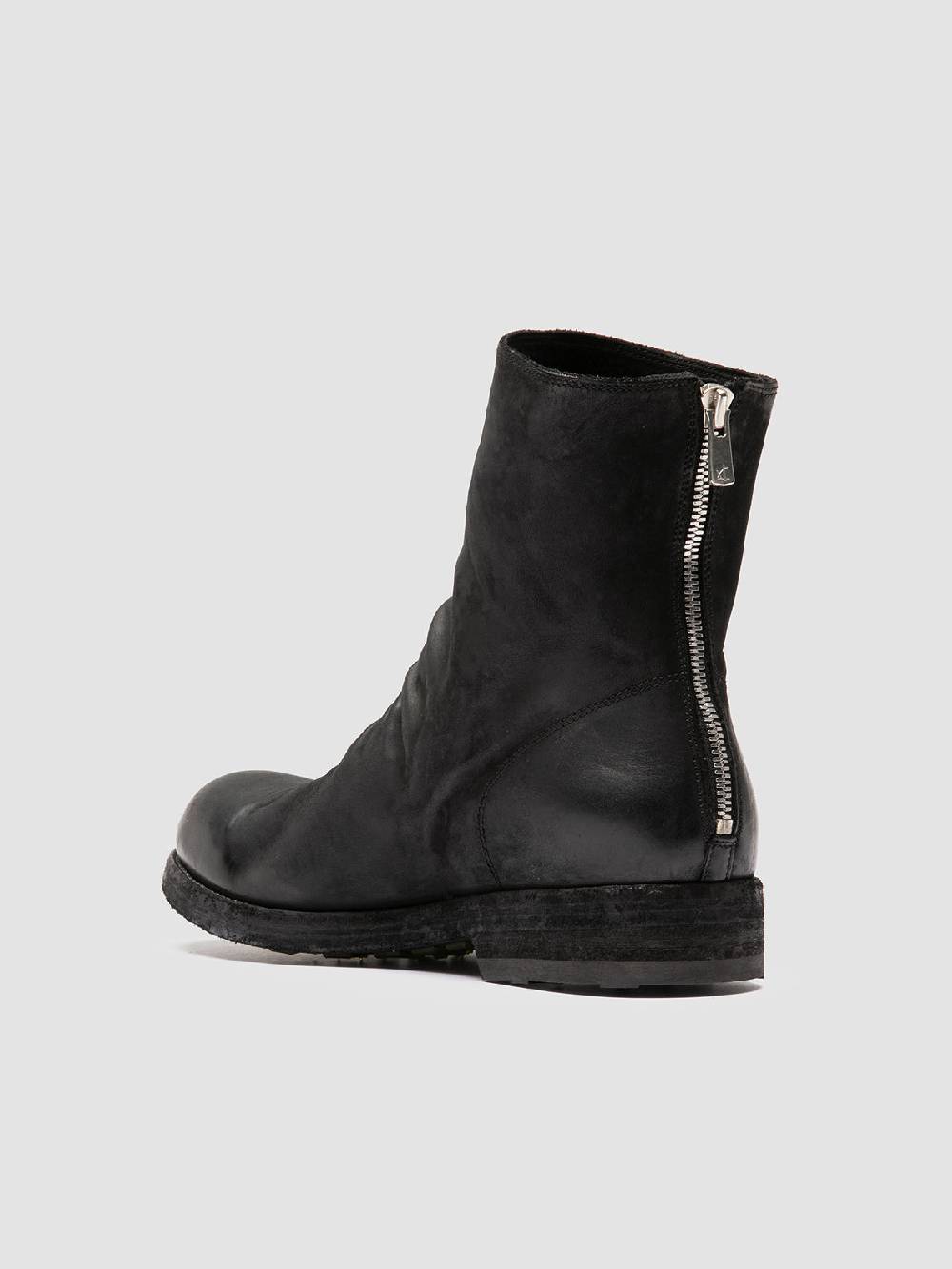 Officine Creative BULLA DD 103 Stivali con Zip in Pelle Nera 50% di sconto per tempo limitato