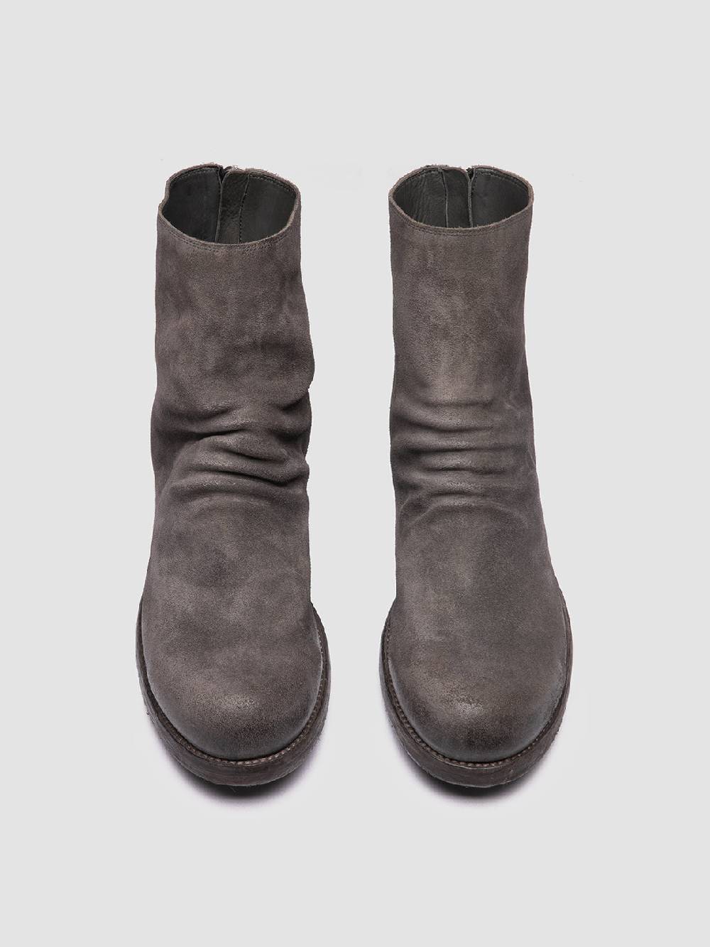 Officine Creative BULLA DD 103 Stivali con Zip in Pelle Scamosciata Grigia Sconti questo mese