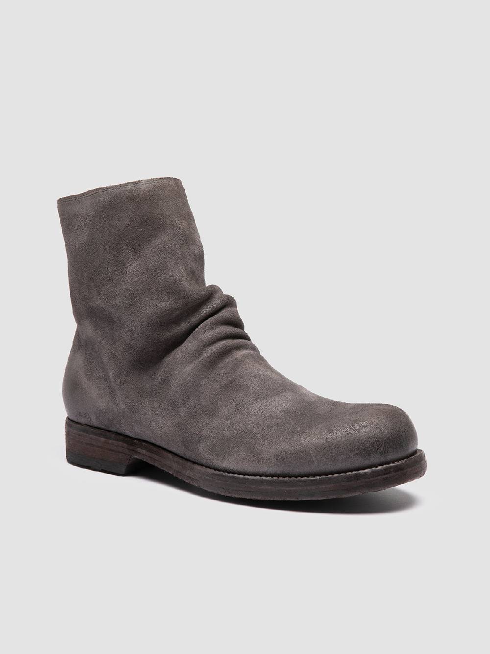 Officine Creative BULLA DD 103 Stivali con Zip in Pelle Scamosciata Grigia Sconti questo mese