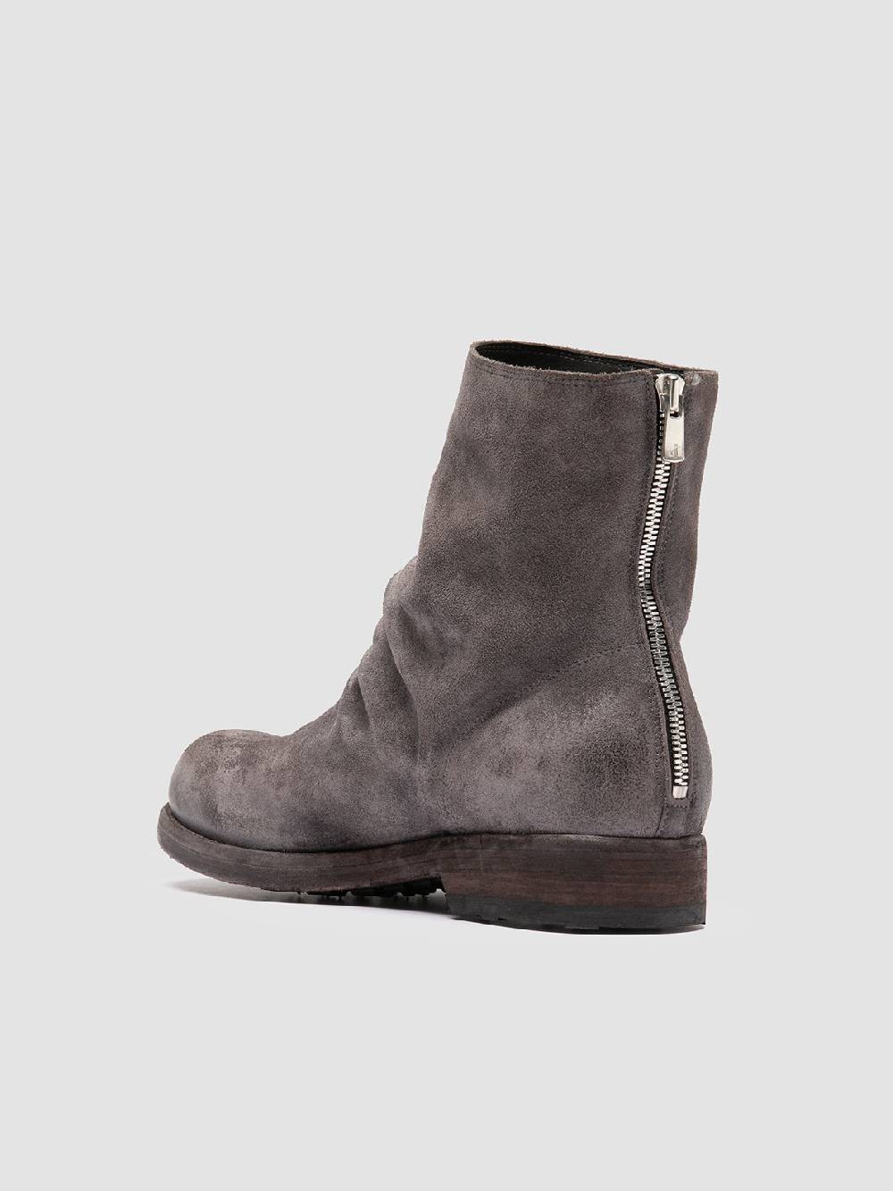 Officine Creative BULLA DD 103 Stivali con Zip in Pelle Scamosciata Grigia Sconti questo mese