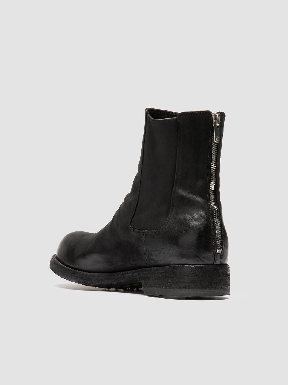 Officine Creative BULLA DD 104 Stivali con Zip in Pelle Nera 2025