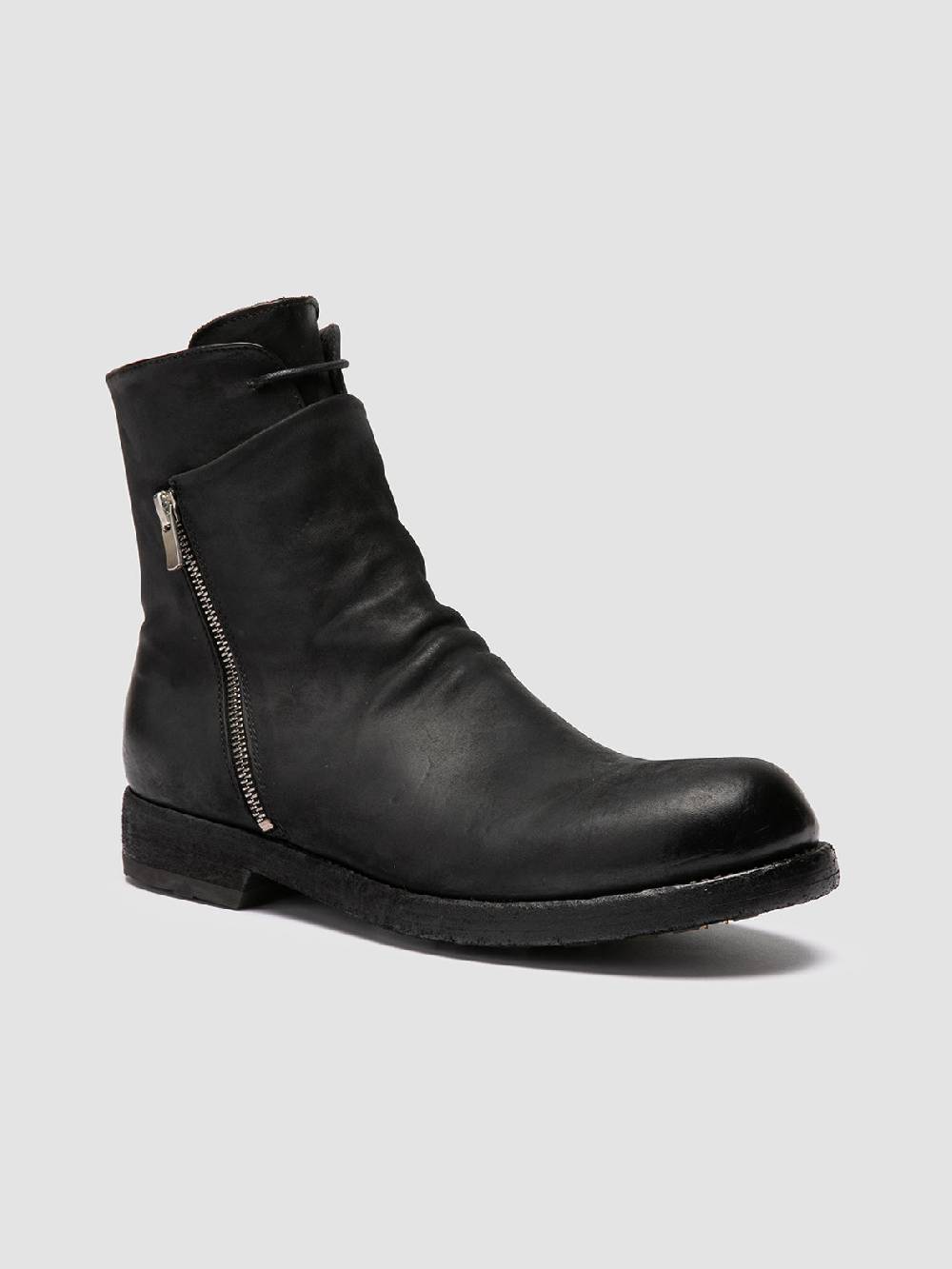 Officine Creative BULLA DD 106 Stivali con Zip in Pelle Nera Italy